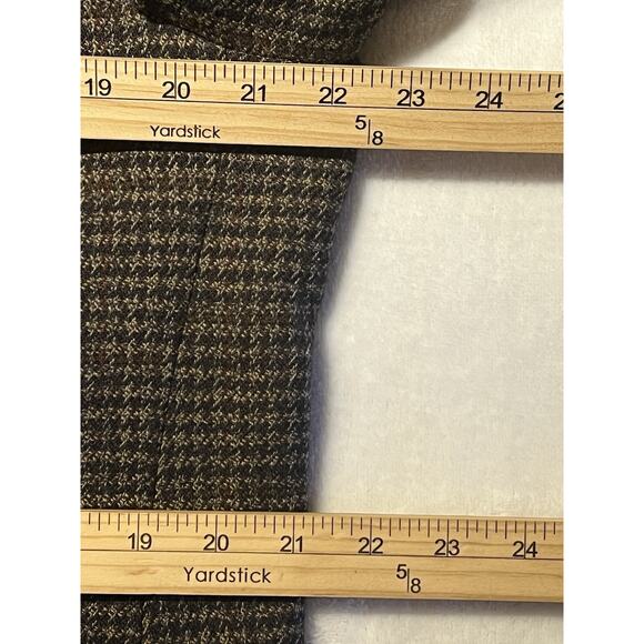 Vintage Burberry Mens 42R Brown Burgundy Tweed Houndstooth Blazer Sport Jacket - Picture 13 of 15